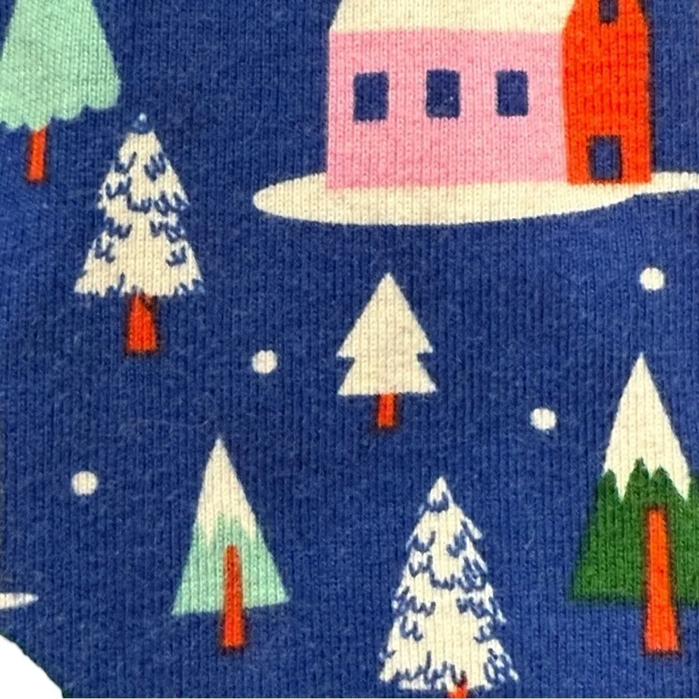 Hanna Andersson Organic Cotton Footless Sleeper Winter Village Print 3–6 Months